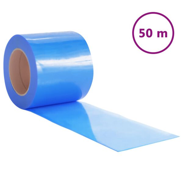 vidaXL Rideau de porte bleu 200 mmx1,6 mm 50 m PVC
