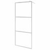 vidaXL &Eacute;crans de douche Argent&eacute; 80 x 195 cm Verre et aluminium