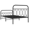 vidaXL Cadre de lit m&eacute;tal sans matelas avec pied de lit noir 100x190cm