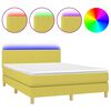 vidaXL Sommier &agrave; lattes de lit avec matelas LED Vert 140x200 cm Tissu