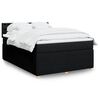 vidaXL Sommier &agrave; lattes de lit avec matelas Noir 140x190 cm Tissu