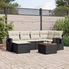vidaXL Salon de jardin 7 pcs avec coussins noir r&eacute;sine tress&eacute;e