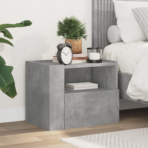 vidaXL Table de chevet murale gris b&eacute;ton 45x30x35 cm