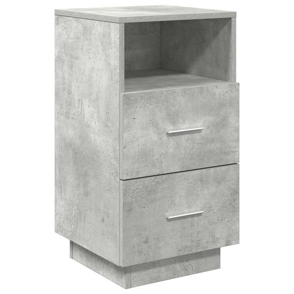 vidaXL Table de chevet avec 2 tiroirs gris b&eacute;ton 36x36x68 cm