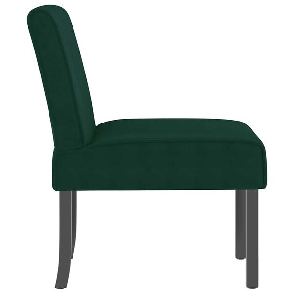 vidaXL Fauteuil sans accoudoirs vert fonc&eacute; velours