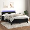 vidaXL Sommier &agrave; lattes de lit avec matelas et LED Noir 140x190 cm