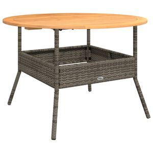 vidaXL Table de jardin et dessus en bois d'acacia gris r&eacute;sine tress&eacute;e