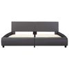 vidaXL Cadre de lit avec LED gris similicuir 160 x 200 cm