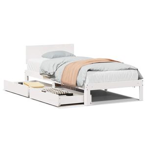 vidaXL Cadre de lit avec tiroirs sans matelas blanc 75x190 cm