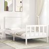 vidaXL Cadre de lit sans matelas blanc bois de pin massif