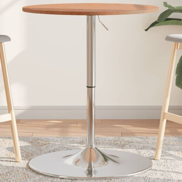 vidaXL Table de bar Ø60x89,5 cm bois massif de hêtre
