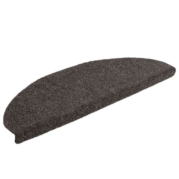 vidaXL Tapis d'escalier autocollants 15 pièces 65 x 21 x 4 cm Anthracite Demi-rond Grand
