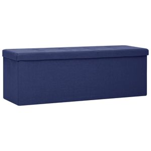 vidaXL Banc de rangement pliable Bleu Faux lin