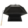 vidaXL Foyer et barbecue avec tisonnier 2 en 1 46,5x46,5x37 cm Acier