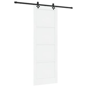 vidaXL Porte coulissante Blanc et noir 83 x 232 cm Bois de pin massif