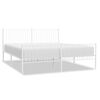 vidaXL Cadre de lit m&eacute;tal sans matelas et pied de lit blanc 200x200 cm