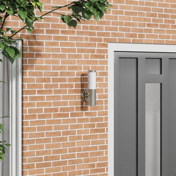 vidaXL Applique Murale Extérieure Argenté 15 x 7,5 x 33 cm