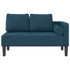vidaXL Chaise longue avec coussins bleu velours