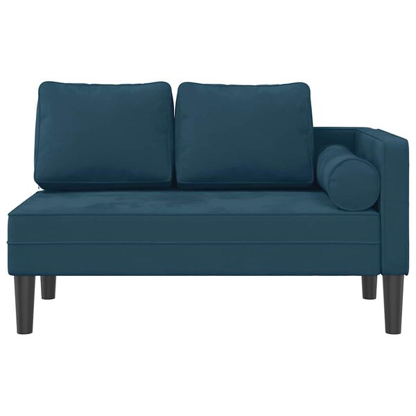 vidaXL Chaise longue avec coussins bleu velours