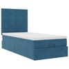 vidaXL Cadre de lit ottoman avec matelas bleu fonc&eacute; 90x190 cm velours