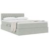 vidaXL Lit de Rangement avec matelas Gris clair 140 x 200 cm Velours