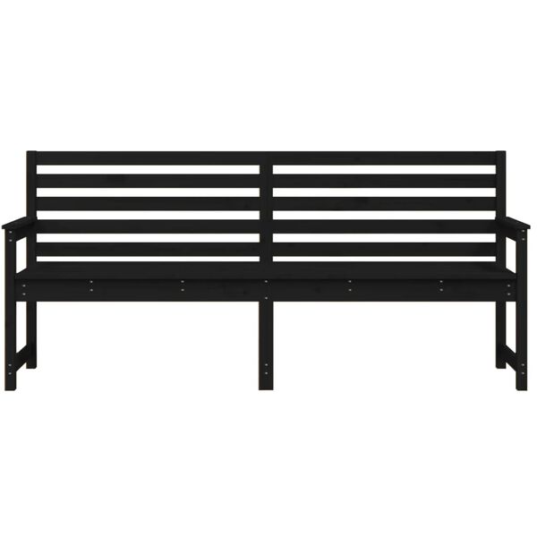 vidaXL Banc de jardin noir 203,5x48x91,5 cm bois massif de pin