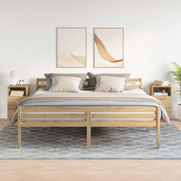 vidaXL Tables de chevet 2 pcs et 2 tiroirs ch&ecirc;ne artisanal 36x36x68 cm