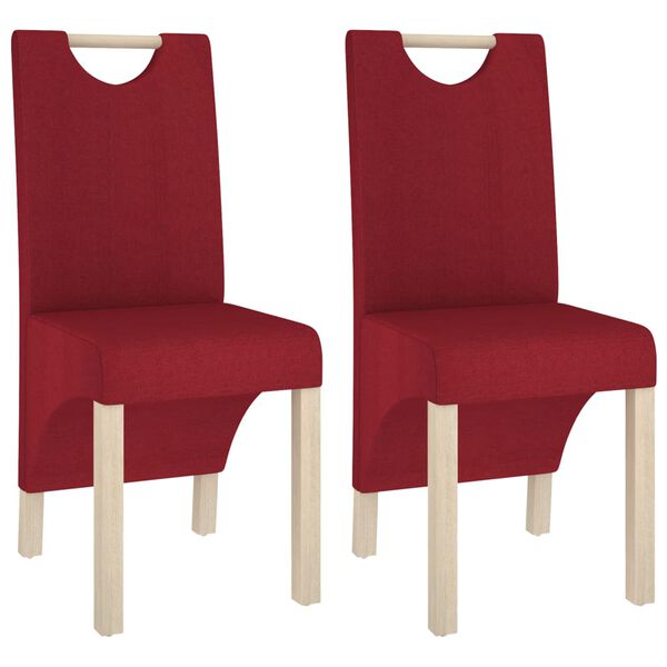 vidaXL Chaises &agrave; manger lot de 2 rouge bordeaux tissu