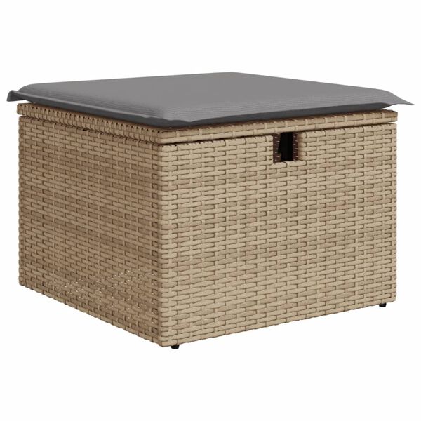 vidaXL Salon de jardin avec coussins 6 pcs beige résine tressée