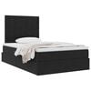 vidaXL Lit avec rangement et matelas Noir 120 x 190 cm Velours