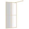 vidaXL Paroi de douche avec verre ESG transparent dor&eacute; 90x195 cm