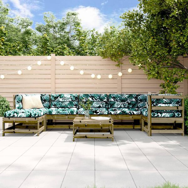 vidaXL Salon de jardin 8 pcs bois de pin impr&eacute;gn&eacute;