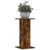 vidaXL Supports pour plantes 2 pcs ch&ecirc;ne fum&eacute; bois d'ing&eacute;nierie