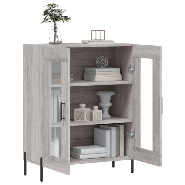 vidaXL Buffet sonoma gris 69,5x34x90 cm bois d'ing&eacute;nierie