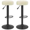 vidaXL Tabourets de bar lot de 2 cr&egrave;me velours