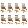 vidaXL Fauteuils pliants inclinables, 8 pi&egrave;ces, bois massif d'acacia gris