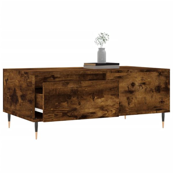 vidaXL Table basse Ch&ecirc;ne fum&eacute; 90x50x36,5 cm Bois d'ing&eacute;nierie
