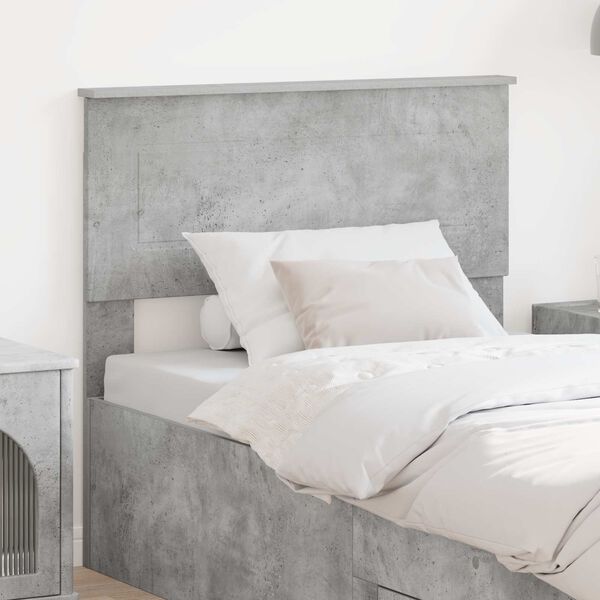 vidaXL T&ecirc;te de lit Gris b&eacute;ton 90 cm Bois d'ing&eacute;nierie