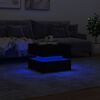 vidaXL Table basse avec lumi&egrave;res LED noir 50x50x40 cm