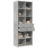 vidaXL Buffet haut gris b&eacute;ton 70x42,5x185 cm bois d'ing&eacute;nierie