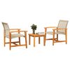 vidaXL Ensemble de bistro 3 pcs beige résine tressée et bois d'acacia