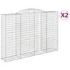vidaXL Paniers à gabions arqués 2 pcs 300x50x200/220 cm fer galvanisé