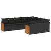 vidaXL Salon de jardin 10 pcs avec coussins noir r&eacute;sine tress&eacute;e