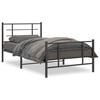 vidaXL Cadre de lit m&eacute;tal sans matelas avec pied de lit noir 107x203cm