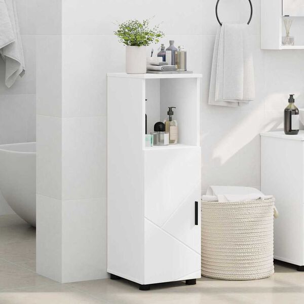 vidaXL Cabinet de salle de bain avec stockage Blanc 30 x 35 x 95 cm