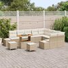vidaXL Ensemble de canap&eacute; de jardin 12 pcs Beige polyrotin