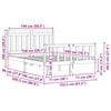 vidaXL Cadre de lit 2 pcs Cire marron 150 x 200 cm Bois de pin massif