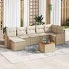 vidaXL Ensemble de canap&eacute; de jardin 8 pcs Beige Poly rotin