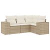 vidaXL Salon de jardin avec coussins 4 pcs beige r&eacute;sine tress&eacute;e