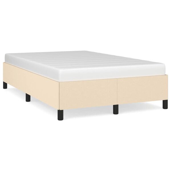 vidaXL Cadre de lit sans matelas cr&egrave;me 120x190 cm tissu